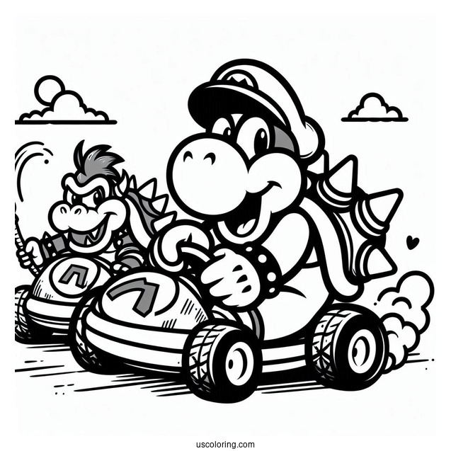 Mario Kart With Bowser And Donkey Kong Racing