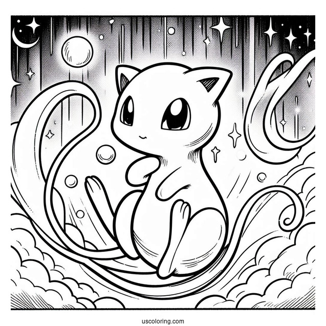 Mew Coloring Page Psywave Pokemon Card