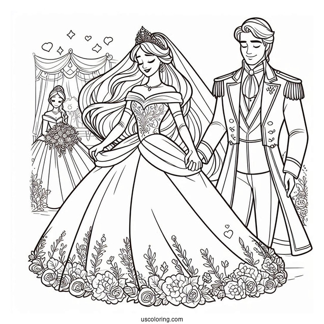 Princess Coloring Page Of Prince Philip And Aurora Wedding Day