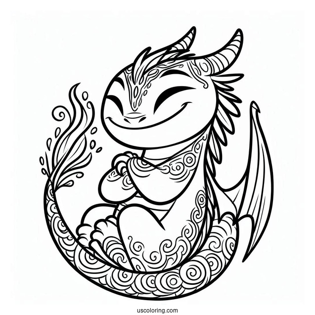 Simple Sisu Smiling Outline Coloring Sheet