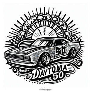 NASCAR Coloring Page Of Daytona 500 Logo