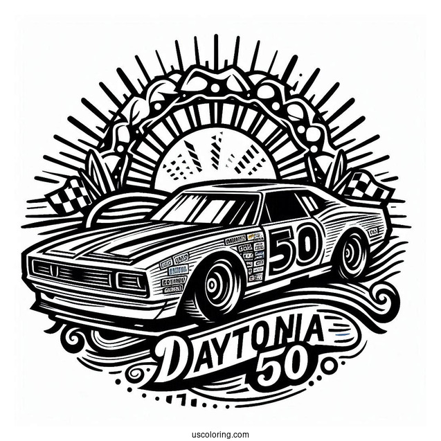 NASCAR Coloring Page Of Daytona 500 Logo