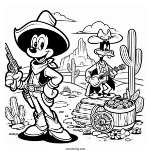 Cowboy Coloring Page Goofy In The Wild West