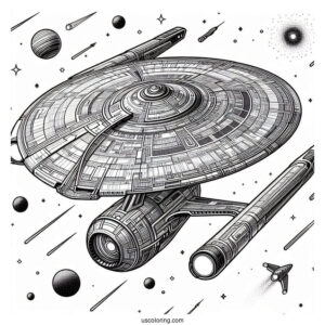 Star Trek Coloring Page Of Detailed Maquis Raider Starship