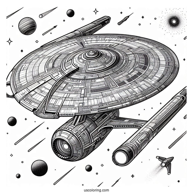 Star Trek Coloring Page Of Detailed Maquis Raider Starship