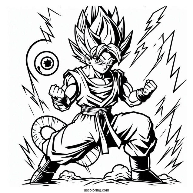 Dragon Ball Z Coloring Page With Popular Characters