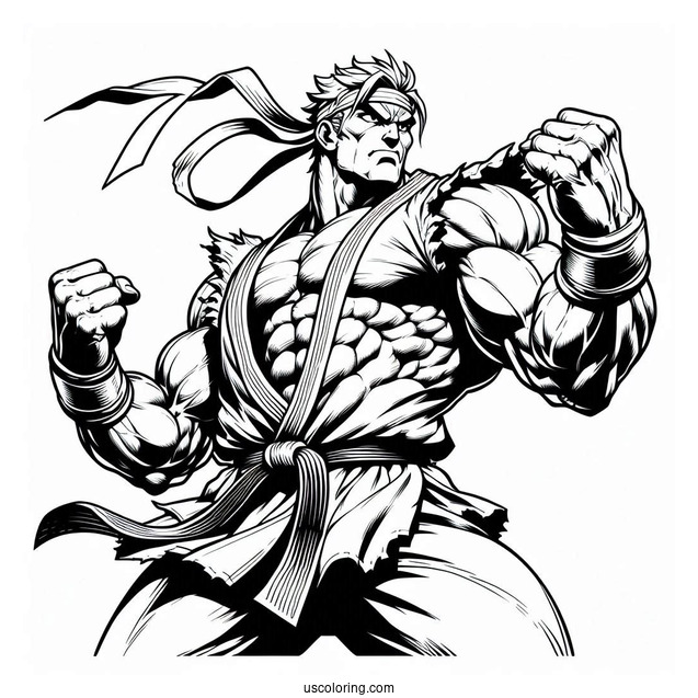 Street Fighter Coloring Page Of Massive E Honda