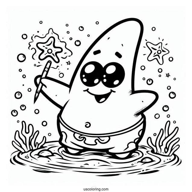 Simple Outline Of Patrick Star Coloring Page Drooling