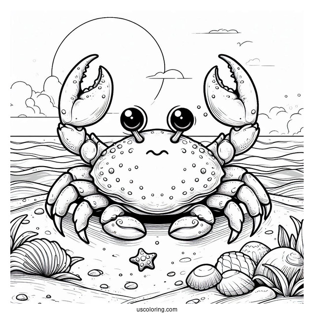 Nigerian Moon Crab Coloring Page At The Beach