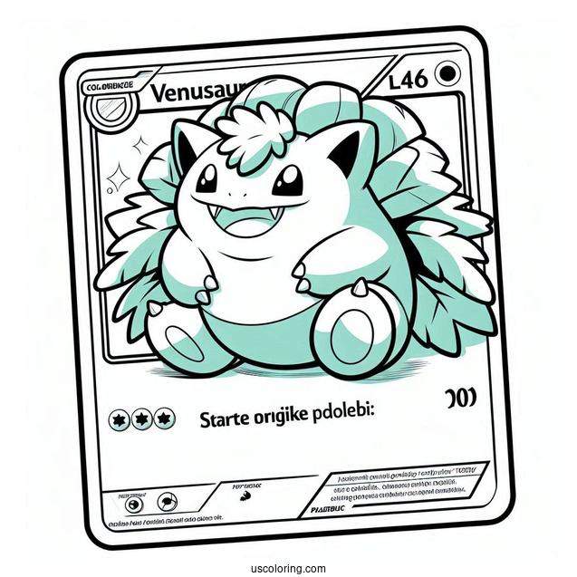 Venusaur Pokemon Card To Color