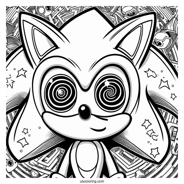 Evil Super Sonic Coloring Page With Hypnotic Eyes