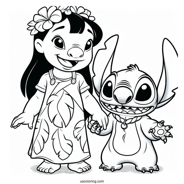 Lilo and Stitch With Reuben Coloring Page