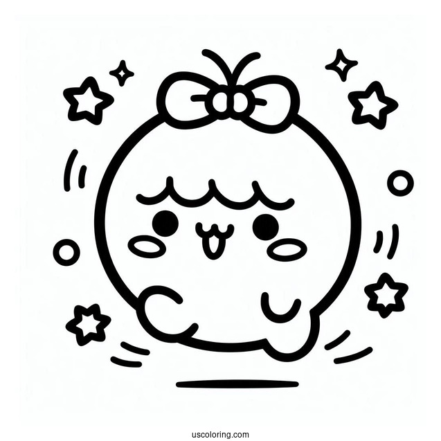 Easy Pompompurin Outline Coloring Page