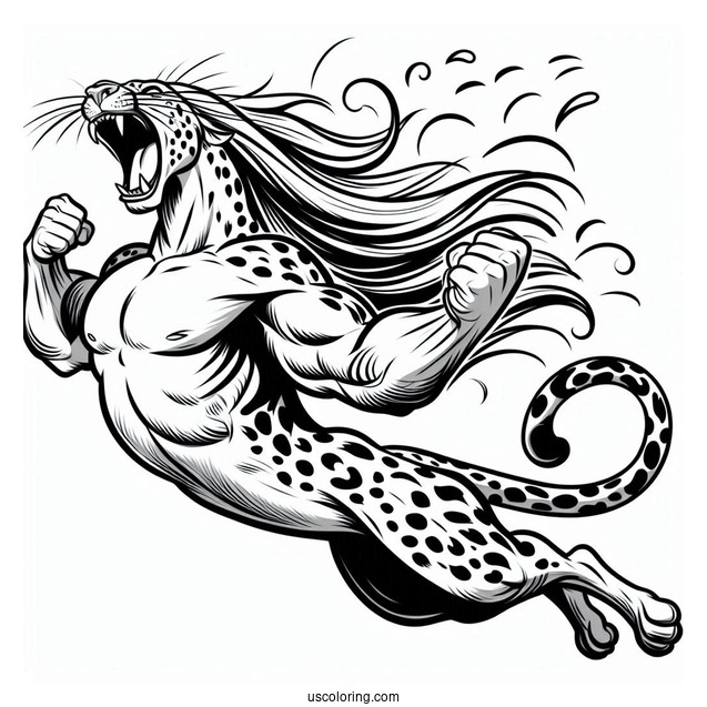 Tarzan Coloring Page Of Sabor The Leopard Roaring