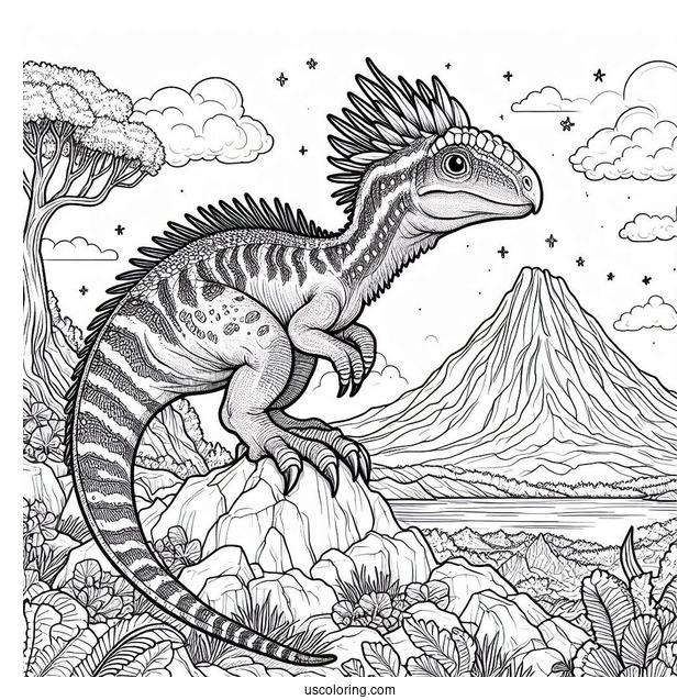 Acrocanthosurus Creeping Around The Mountain