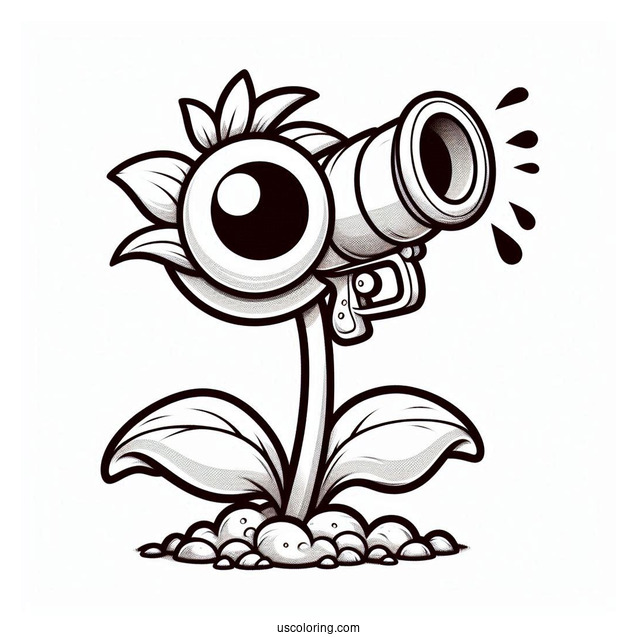 Peashooter Coloring Page For Kids
