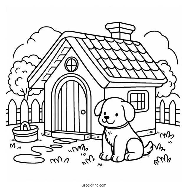 Simple Dog House Outline