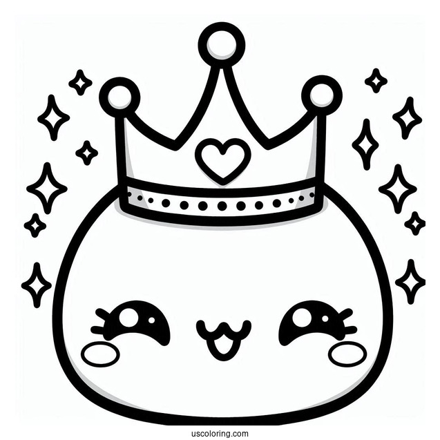 Kawaii Crown Coloring In