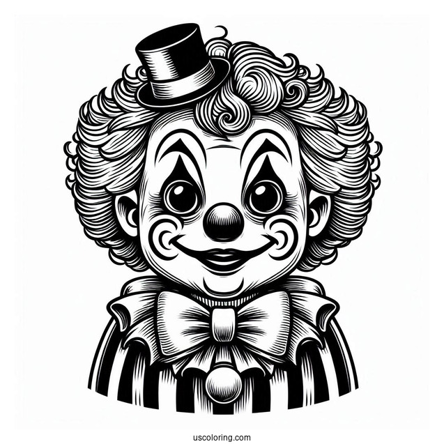 Halloween Clown with Scary Smile to Color