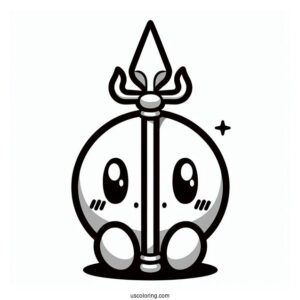 Kawaii Spear Shy Guy Coloring Page For Preschoolers
