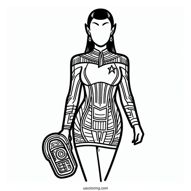 Easy Star Trek Coloring Page Of Tricorder For Kids