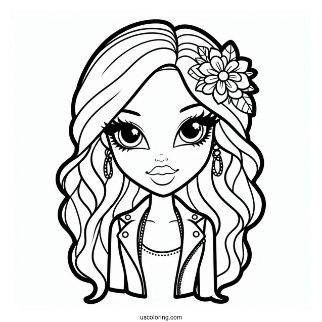 Simple Bratz Sasha Outline To Color