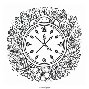 Fun Clock Coloring Page For Preschoolers