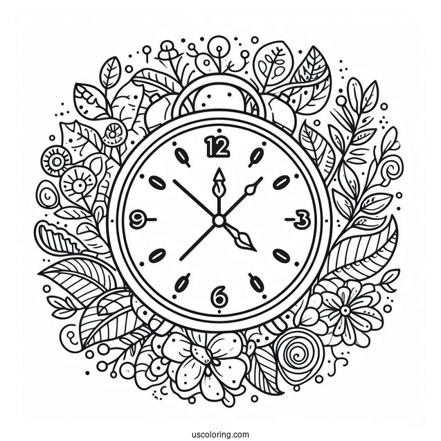 Fun Clock Coloring Page For Preschoolers
