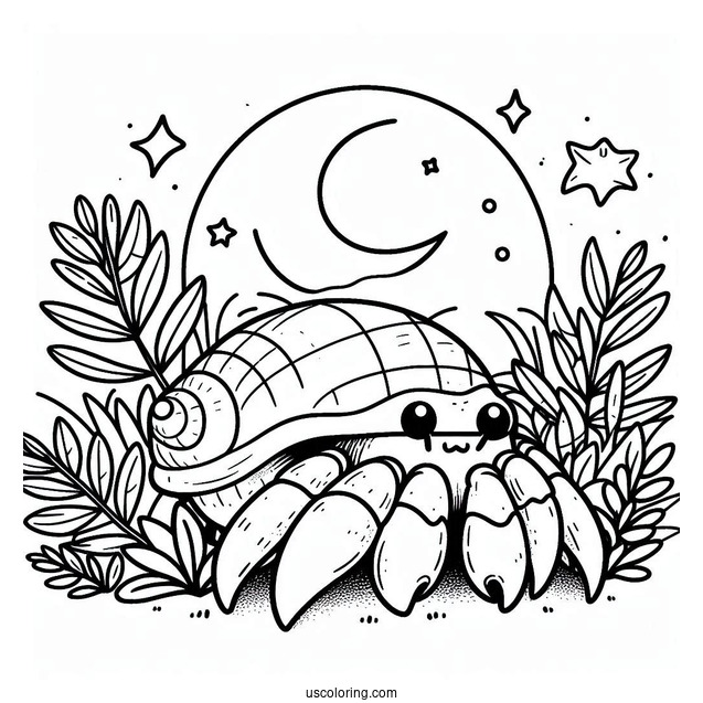 Simple Hermit Crab Coloring Page