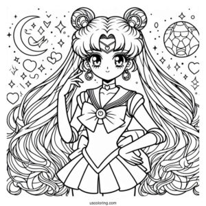 Easy Sailor Guardians Coloring Sheet