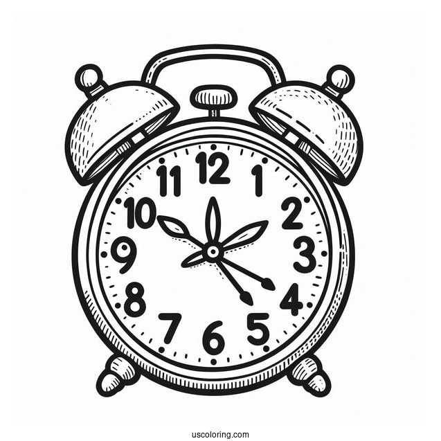 Fun Clock Coloring Page For Preschoolers
