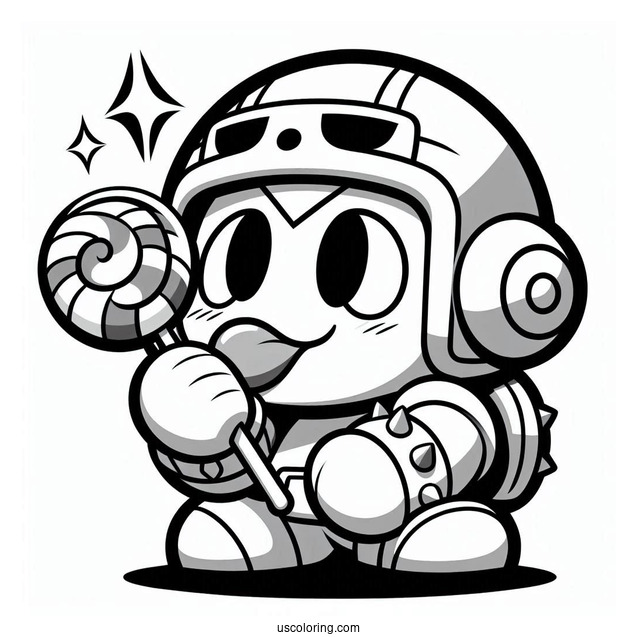 Brawl Stars Coloring Page Of Leon Eating Lollipop