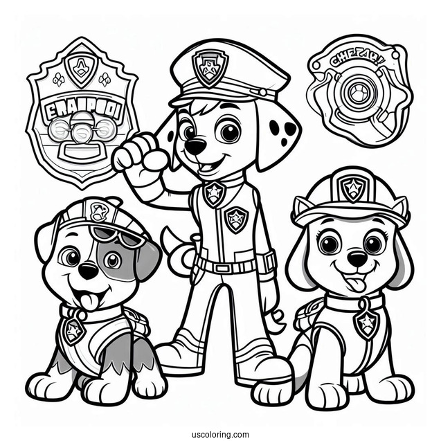 Coloring Page Of Main Paw Patrol Characters