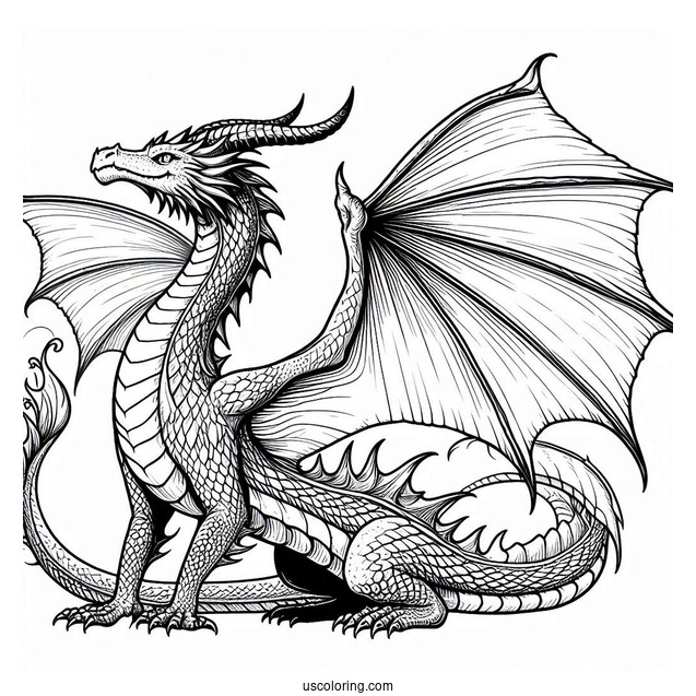 Mythical Dragon With Wings Spread