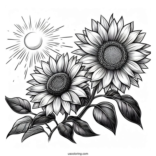 Flower Coloring Pages Of Maximilian Sunflower Under The Sun