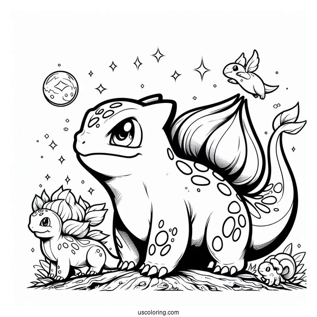 Evolution Bulbasaur Coloring Page