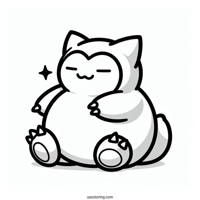 Snorlax Coloring Page Of Easy Mega Snorlax Outline For Kids