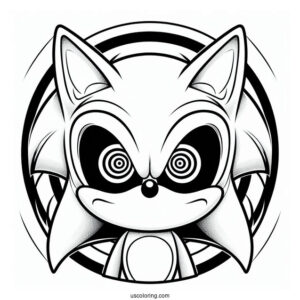 Evil Super Sonic Coloring Page With Hypnotic Eyes