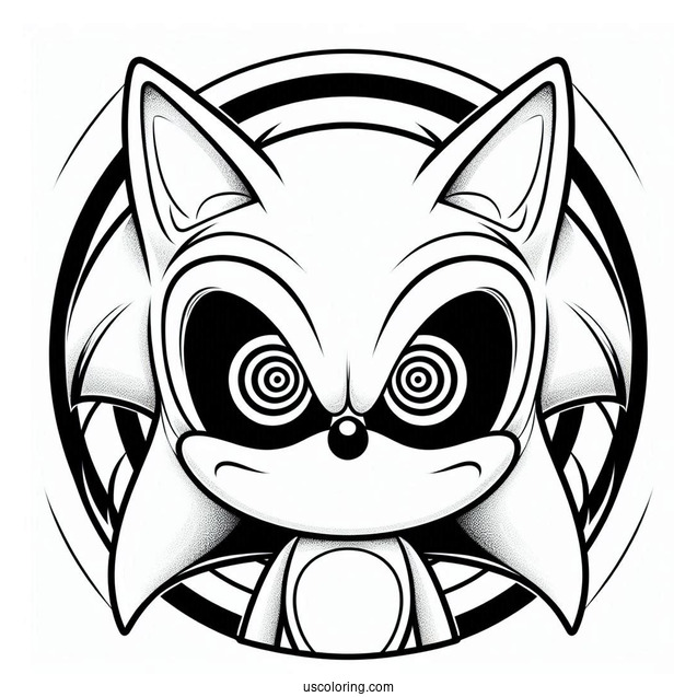 Evil Super Sonic Coloring Page With Hypnotic Eyes