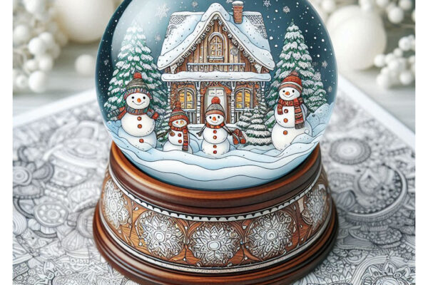 Snow Globe Coloring Pages Featured Image