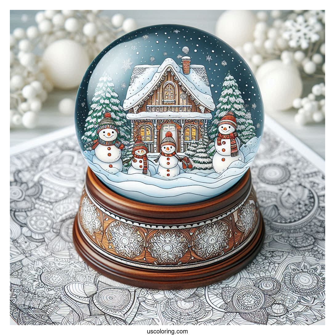 Snow Globe Coloring Pages Featured Image