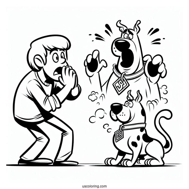 Coloring Page Of Mystery Inc Character Being Stunned