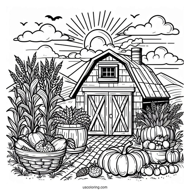 Farm Harvest To Color