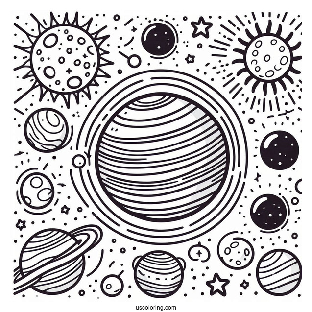 Planets In The Solar System Flash Cards To Color