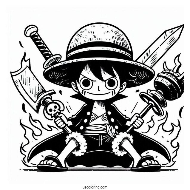 One Piece Coloring Page Of Straw Hat Pirates