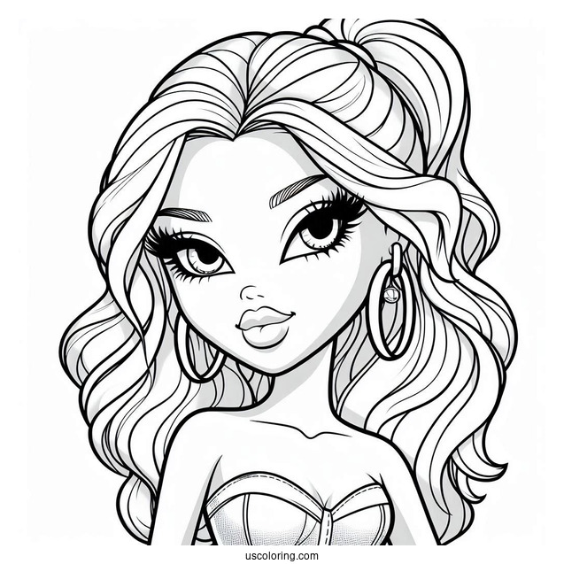 Bratz Roxxie Coloring In For Kids