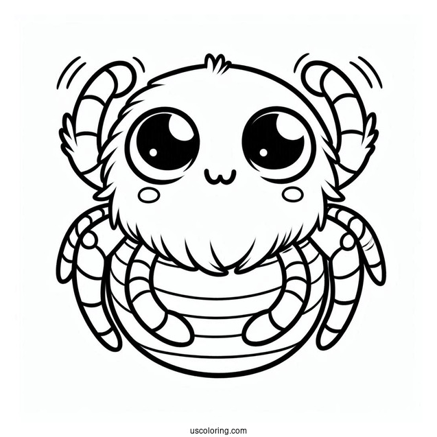 Cute Jumping Spider Coloring Page