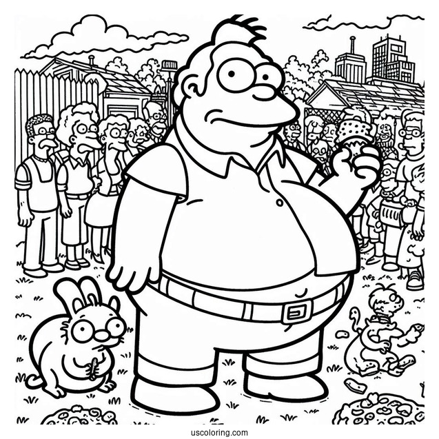 Simpsons Coloring Pages Of Simpsons Fat Tony