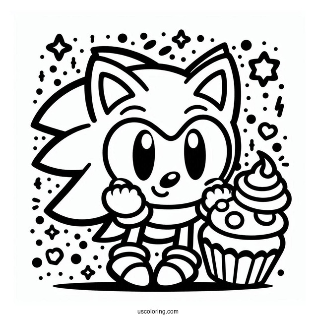 Cute Kawaii Sonic Coloring Page