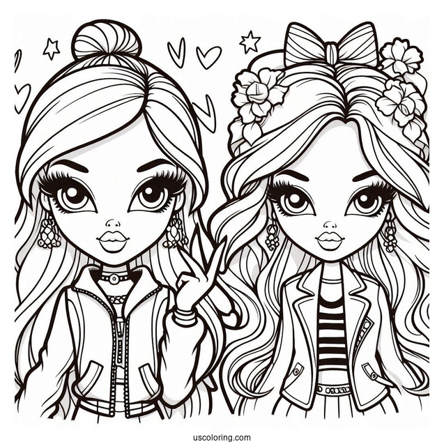 Coloring Page Of Bratz Poster